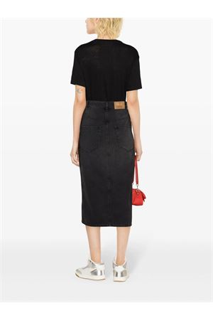 T-shirt in lino tinta unita con logo MARANT ÉTOILE | TS0001FBA1N10E01BK